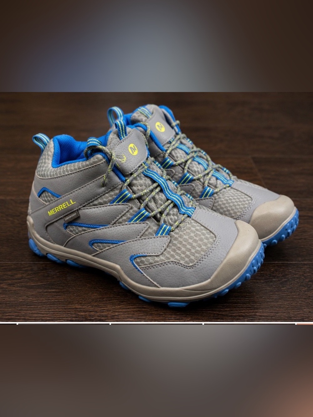 Merrell Waterproof Hiking Shoes Gray Blue Women’s 8 Trail Outdoor